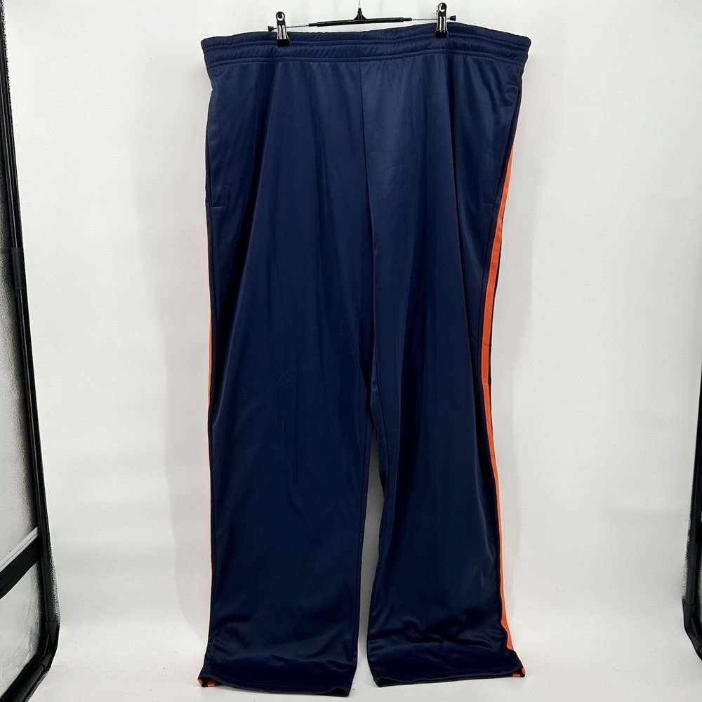 Trust Track Pants Mens 3XL Navy Blue Orange Athletic Y2K Side Stripe Pockets Gym